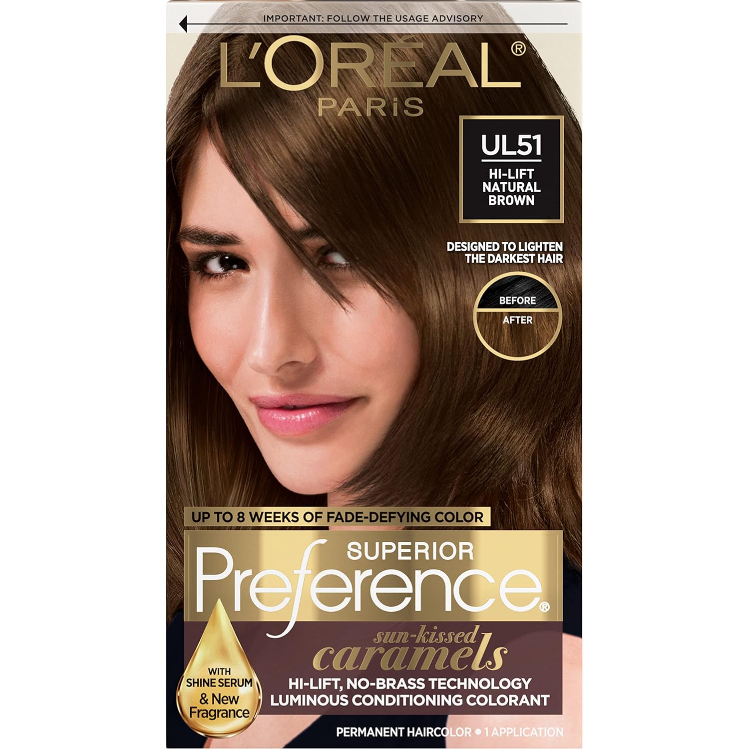 Buy now L'Oreal Paris Superior Preference Luminous Fade-Defying Permanent Hair Color, Hair Dye For Up to 9 Weeks of Radiance, Light Ash Blonde 9A, 1 Hair Dye Kit UL51 Hi-Lift Natural Brown 1 Count (Pack of 1) at indiglob india