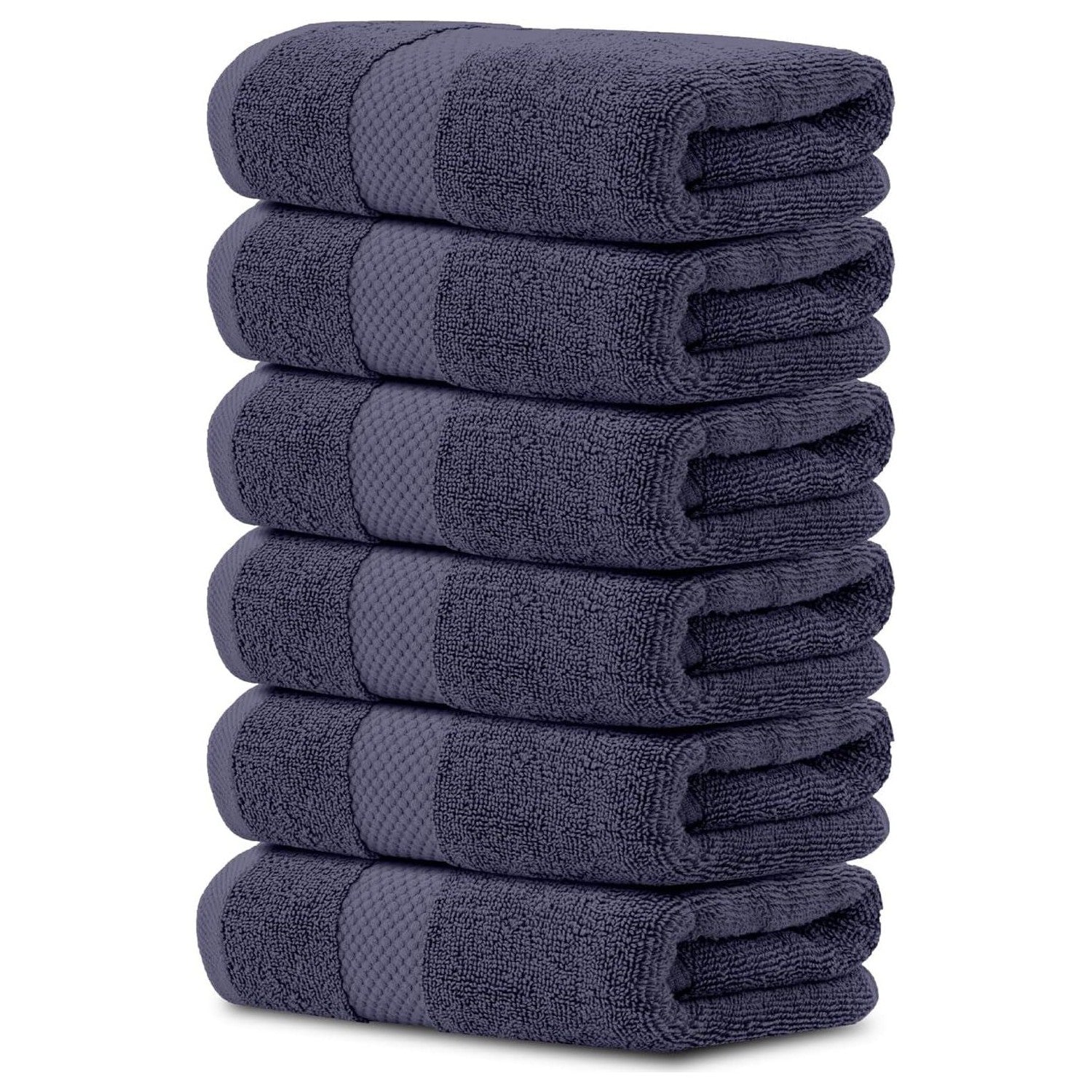 Buy now Luxury White Hand Towels - Soft 100% Turkish Cotton | Highly Absorbent Hotel spa Bathroom Towel Collection | 16x30 Inch | Set of 6 15: Navy Blue at indiglob india