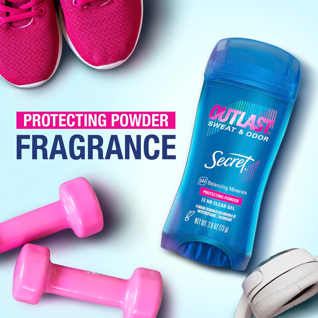 Buy now Secret Antiperspirant Deodorant for Women, Protecting Powder Scent, Clear Gel, Outlast Xtend, 2.6 Oz (Pack of 6) at indiglob india