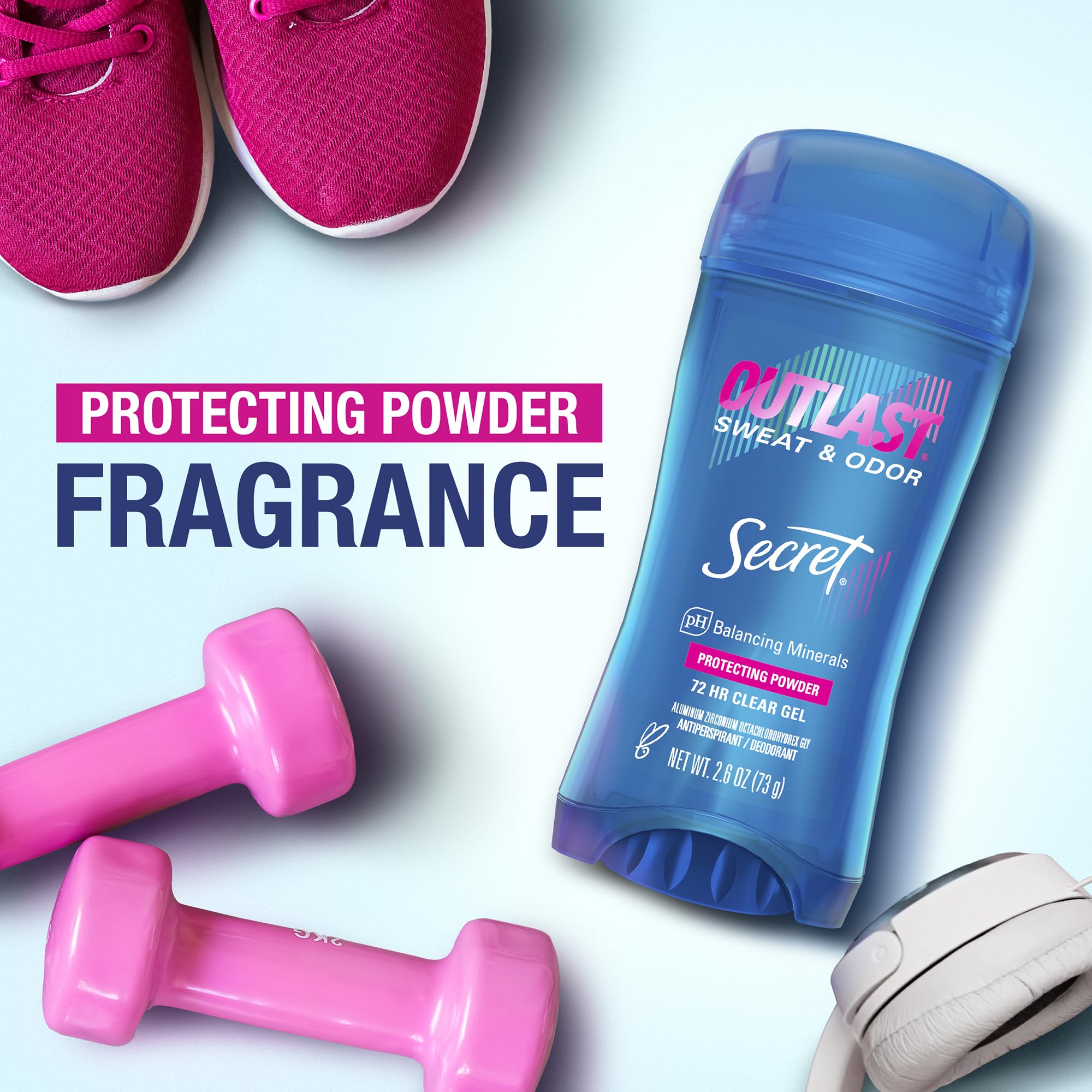 Buy now Secret Antiperspirant Deodorant for Women, Protecting Powder Scent, Clear Gel, Outlast Xtend, 2.6 Oz (Pack of 6) at indiglob india