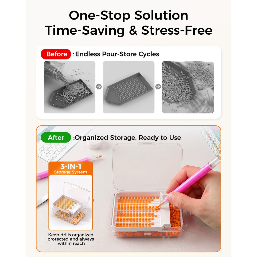 Redtwo 60pcs 2026 Version Diamond Painting Storage Container