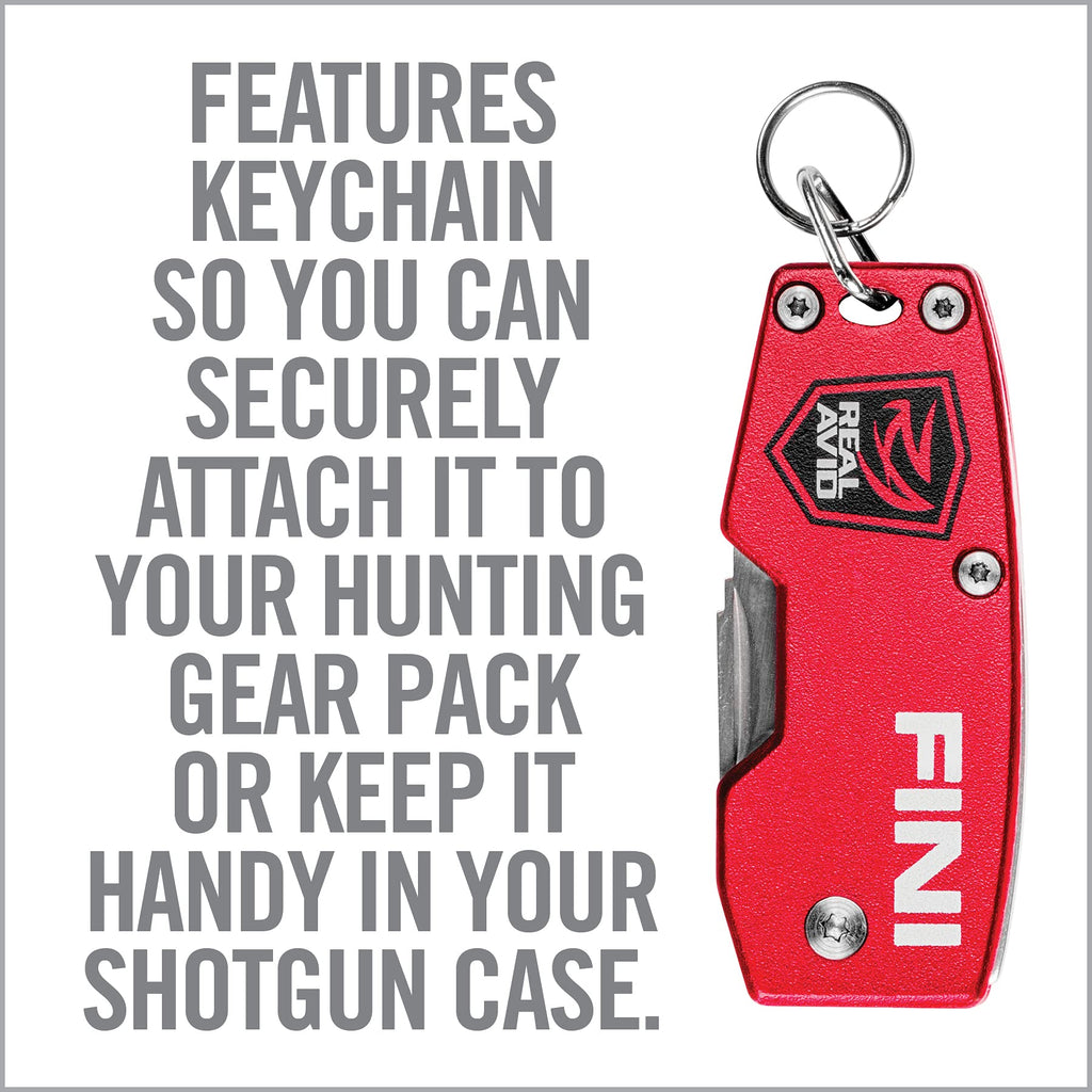 Real Avid FINI Shotgun Tool Choke Wrench with Shotgun Scope Adjuster and Shotgun Keychain, Hunting Gear and Shotgun Accessories for Trap Shooting and Skeet Shooting