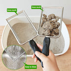 2Pcs Cat Litter Scoop Metal Stainless Steel Mesh Kitty Litter Scoop with Hook, Cat Scooper for Litter Box, Filter Small Pieces Quickly, Easy to Clean and Durable (3mm/5mm Mesh)