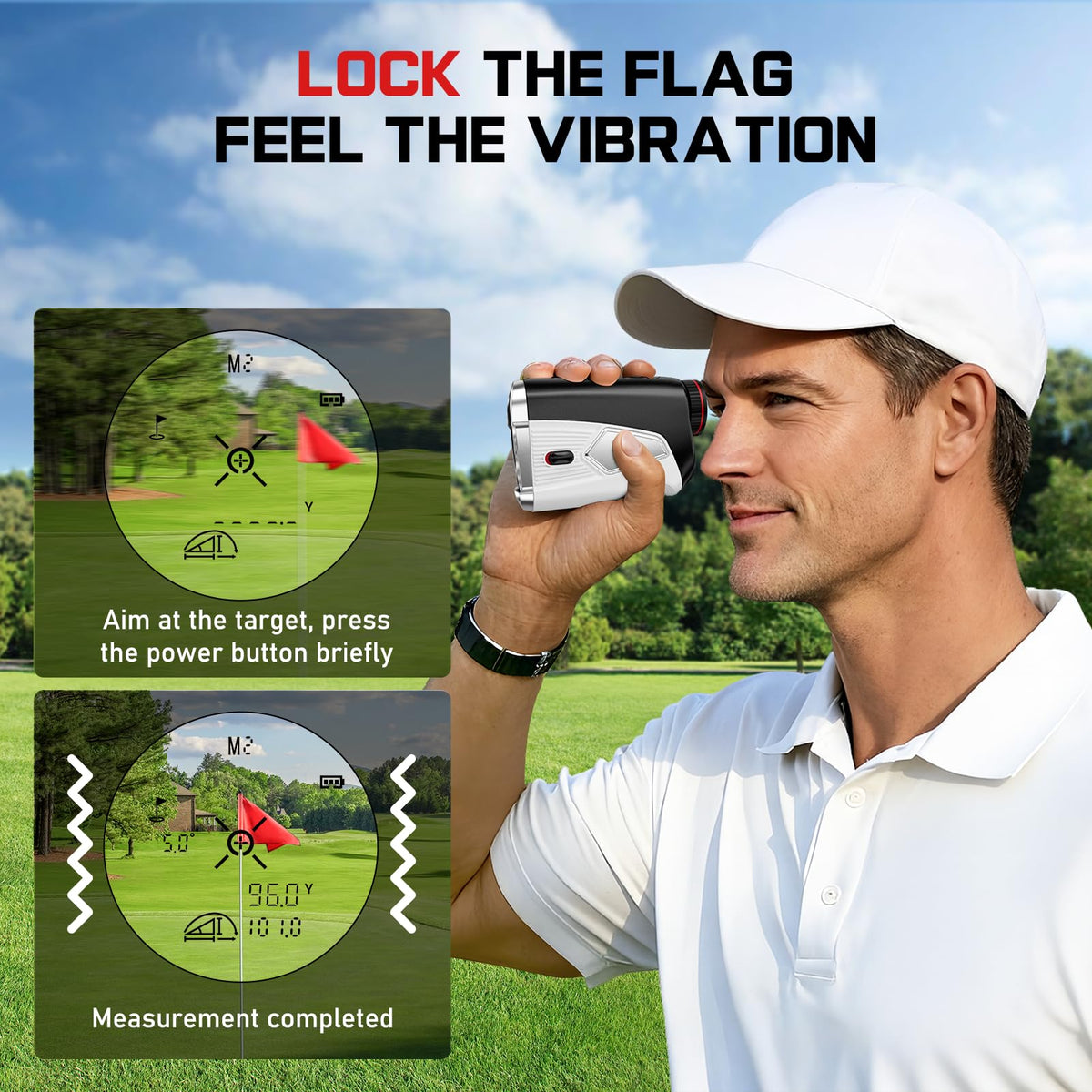 Golf Rangefinder with Slope On/Off 1500 Yards 7X Magnification Golf Gifts