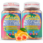 Methylated Multivitamin for Teen & Kids, Boys & Girls Vitamins Gummies 4-19 | 5-MTHF Methylfolate, Methyl B12, Omega3, Multi-Minerals, Teen Focus & Energy, Growth, Skin, Eye & Immune Support, Sugar-Free