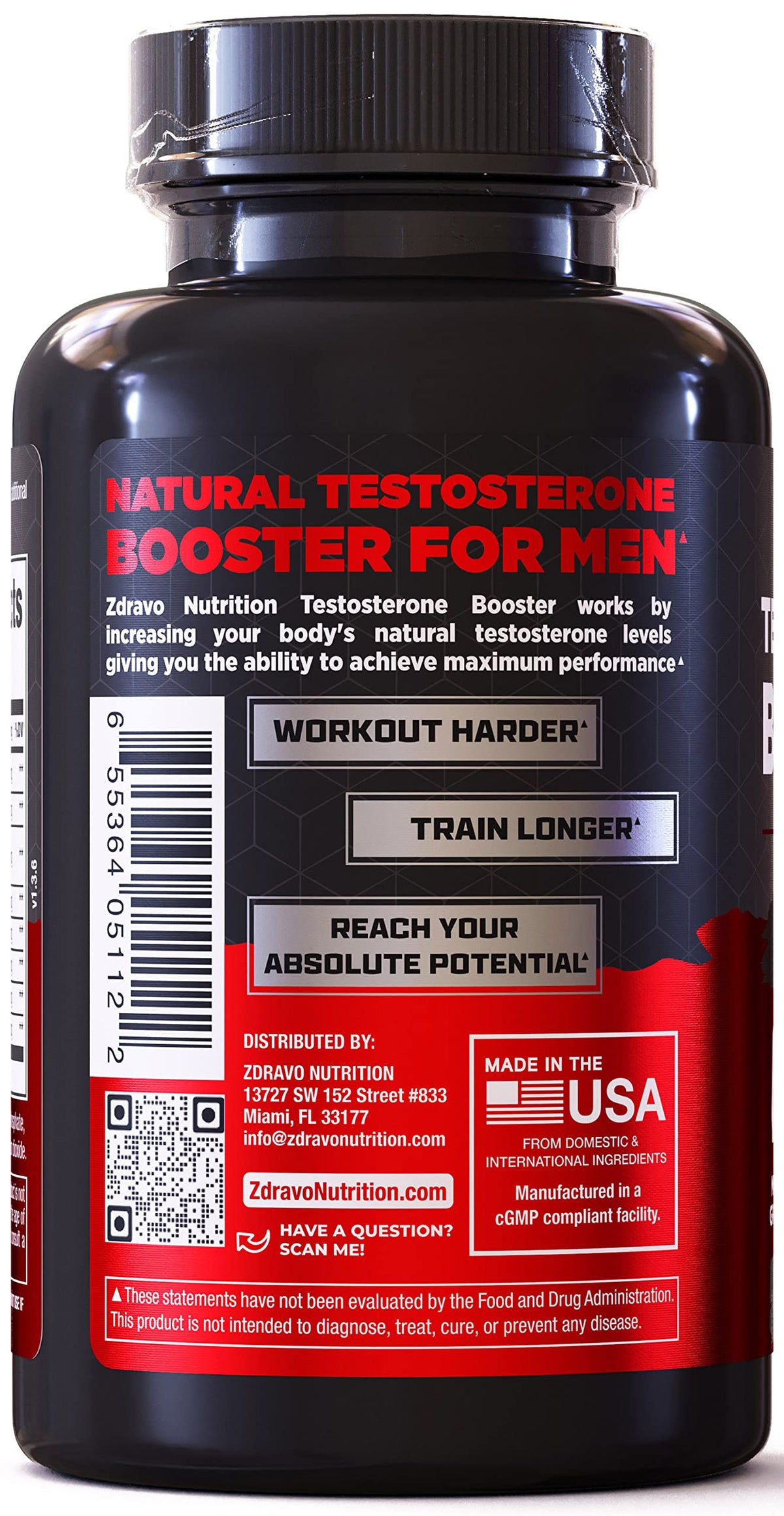 Testosterone Booster for Men - Supports Strength, Stamina, Muscle Growth