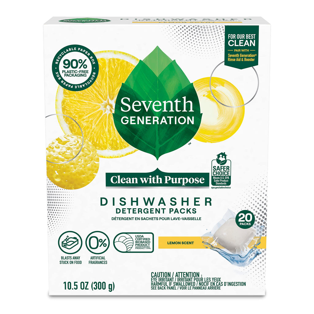 Buy now Seventh Generation Dishwasher Detergent Packs Free & Clear Pack of 5 for sparkling dishes Dishwasher tabs 45 count at indiglob india