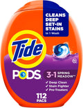 Buy now Tide PODS laundry detergent pacs, 3-in-1 Stain Remover, Odor Fighter, Color Protector, 112 Count, HE compatible, Spring Meadow Scent at indiglob india