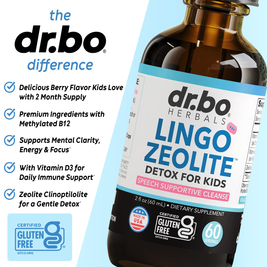 Zeolite Detox for Kids Lingo Drops - Natural Lingo Zeolite Drops for Kids Methylated B12 & D3 Advanced Clinoptilolite - Pure Extra Clinoptilolite Leap Liquid Detox Body Cleanse Supplement Ages 3+, 2oz