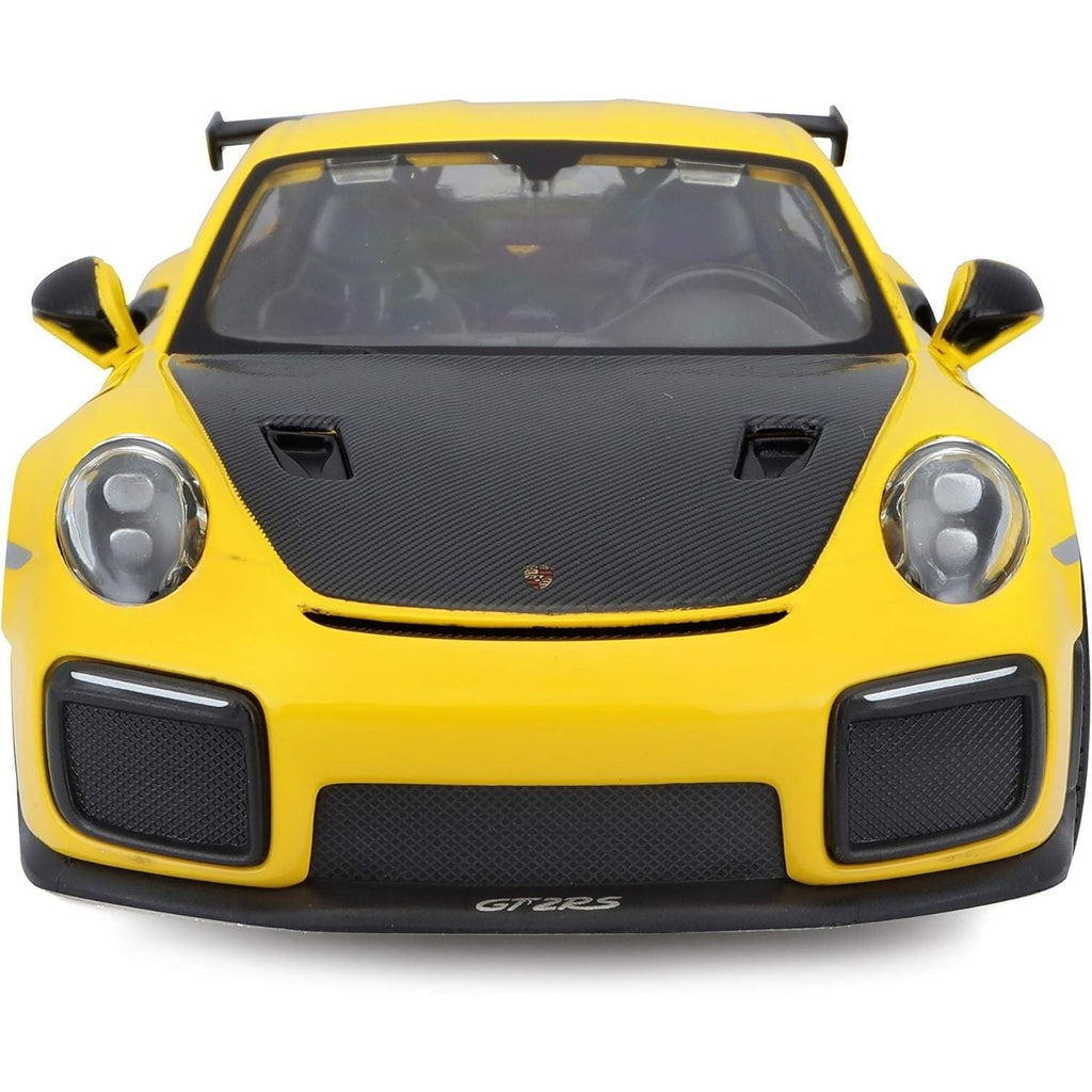 Buy now Maisto Porsche 911 GT2 RS Yellow with Carbon Hood and Gold Wheels Special Edition 1/24 Diecast Model Car at indiglob india