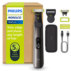 Norelco Philips OneBlade Pro Hybrid Electric Trimmer and Shaver, Black, 2 Piece, QP6530/70, Old Version