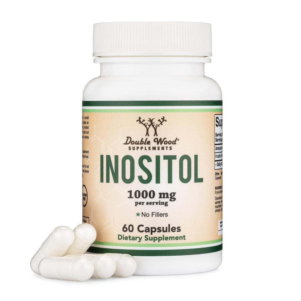 Inositol Capsules (Myo Inositol) 1000mg Health Support for Women 120 Count (No Fillers, Vegan Safe, Gluten Free) by Double Wood