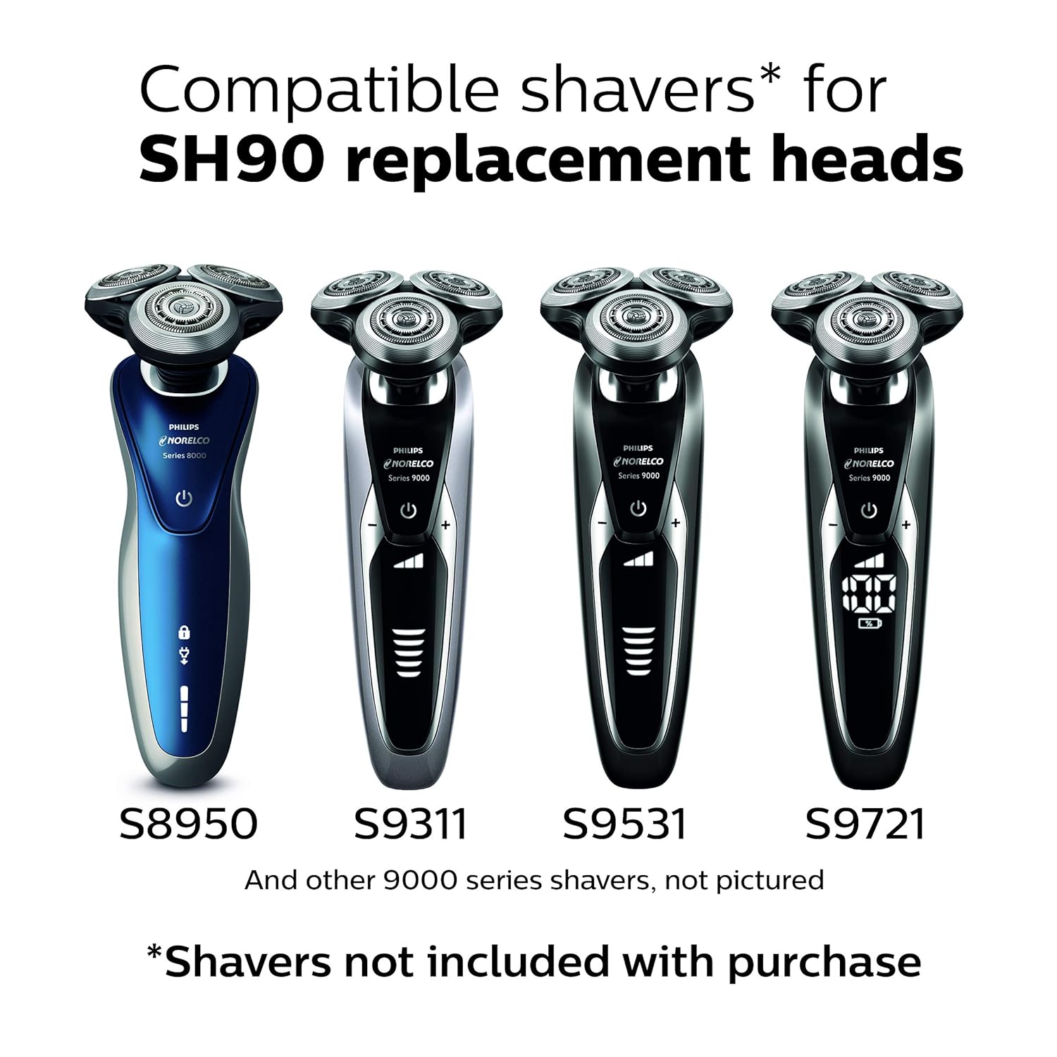 Buy now Philips Norelco Replacement Shaver Head for Series 9000, SH90/62 at indiglob india