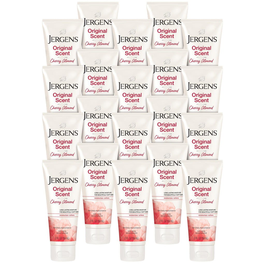 Jergens Cherry Almond Hand & Body Lotion, Dry Skin, 32 fl oz | Fast-Absorbing Moisturizer, Vitamins E, C & B5, Softens Dry Skin, Dermatologist Tested, Cherry Almond Scent