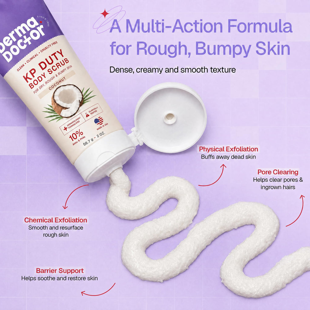 DERMAdoctor KP Bump Eraser Body Scrub, 10% AHAs + PHAs, Rough & Bumpy Skin