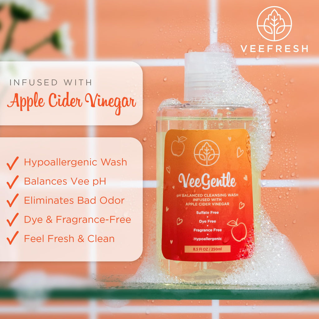 VeeFresh VeeGentle pH Balanced Feminine Wash - Apple Cider Vinegar, 250ml