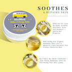 Vanman's Tallow and Honey Balm in vintage yellow packaging. Soothes and repairs skin with natural ingredients.