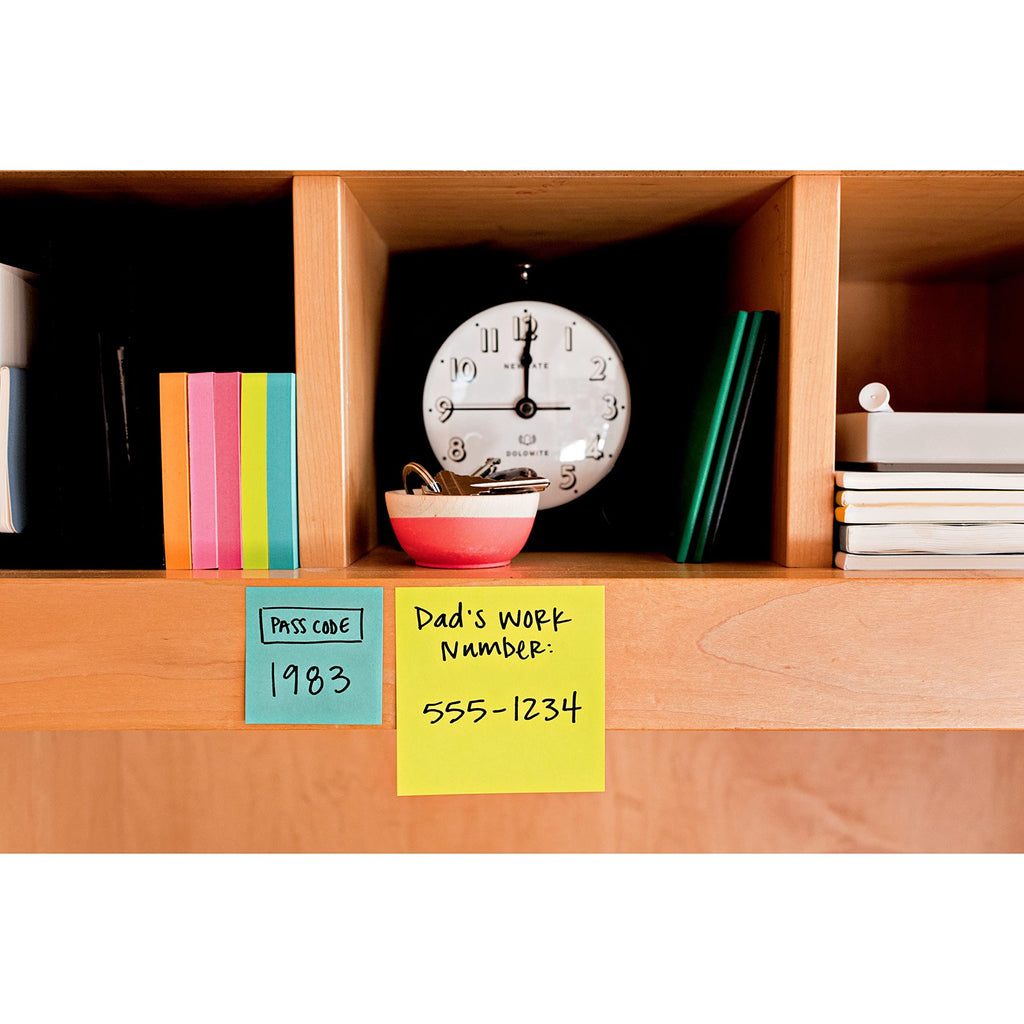 Post-it Super Sticky Notes, 1.88 x 1.88 in, Supernova Neons, 8 Pads