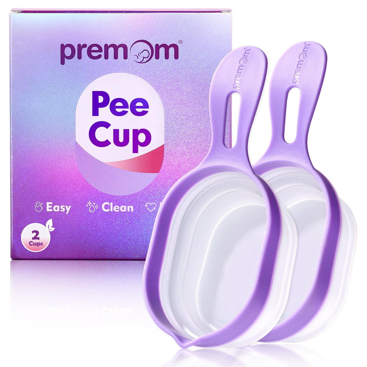 Premom 2 Urine Cups Reusable & Collapsible for Ovulation & Pregnancy Tests