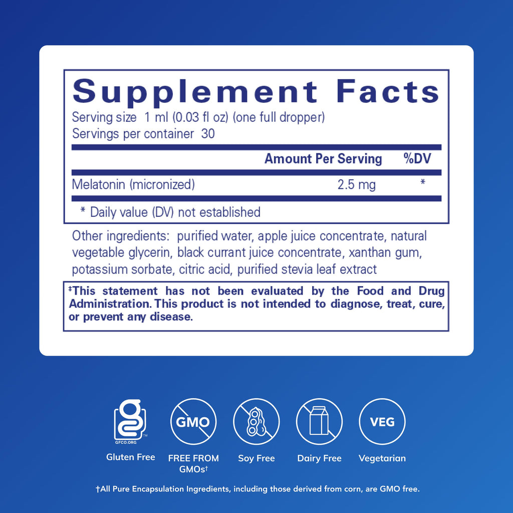 Pure Encapsulations Melatonin Liquid, 1 fl. oz.