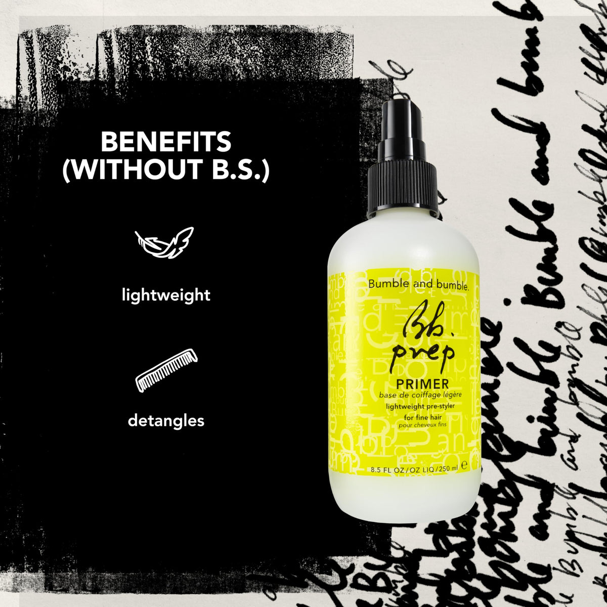 Bumble and bumble. Prep Detangling Hair Primer | Lightweight Pre-Styler | Refreshes | For Fine to Medium Wavy, Straight Hair Types, 8.5 Fl Oz