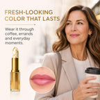 2-Pack Kivora Lipstick, True Tone Ph Adjusting Lipstick for Mature Women, Gold Foil Moisturizing Glossy Shine Lip Gloss, Deep Nourishment Long Lasting 24 Hours Lip Balm
