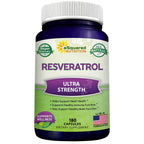 100% Natural Resveratrol Supplement - 1000mg Per Serving - 180 Capsules | Max Strength Antioxidant Polyphenols Complex - Trans-Resveratrol Pills for Heart Health - Pure Formula - 500mg Per Capsule