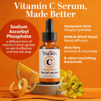TruSkin Brightening Vitamin C Serum for Face with Hyaluronic Acid, 2 fl oz | Anti aging face serum with Vitamin E to improve the look of dark spots, fine lines, skin tone & support radiant-looking skin