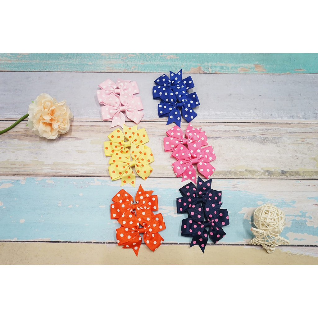 40Pcs 3" Hair Bows for Girls Toddler Pinwheel Polka Dot Bow Alligator Clips | 20 Colors in Pairs Girls Bows | Durable Metal Clips | Back to School Bows |Toddler Hair Accessories