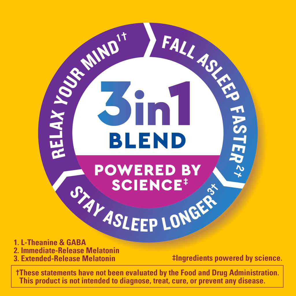 Nature Made Wellblends Sleep Longer, 35 Tri-Layer Tablets | Melatonin 10mg, L theanine 100 mg, and GABA 100mg, Sleep Supplement