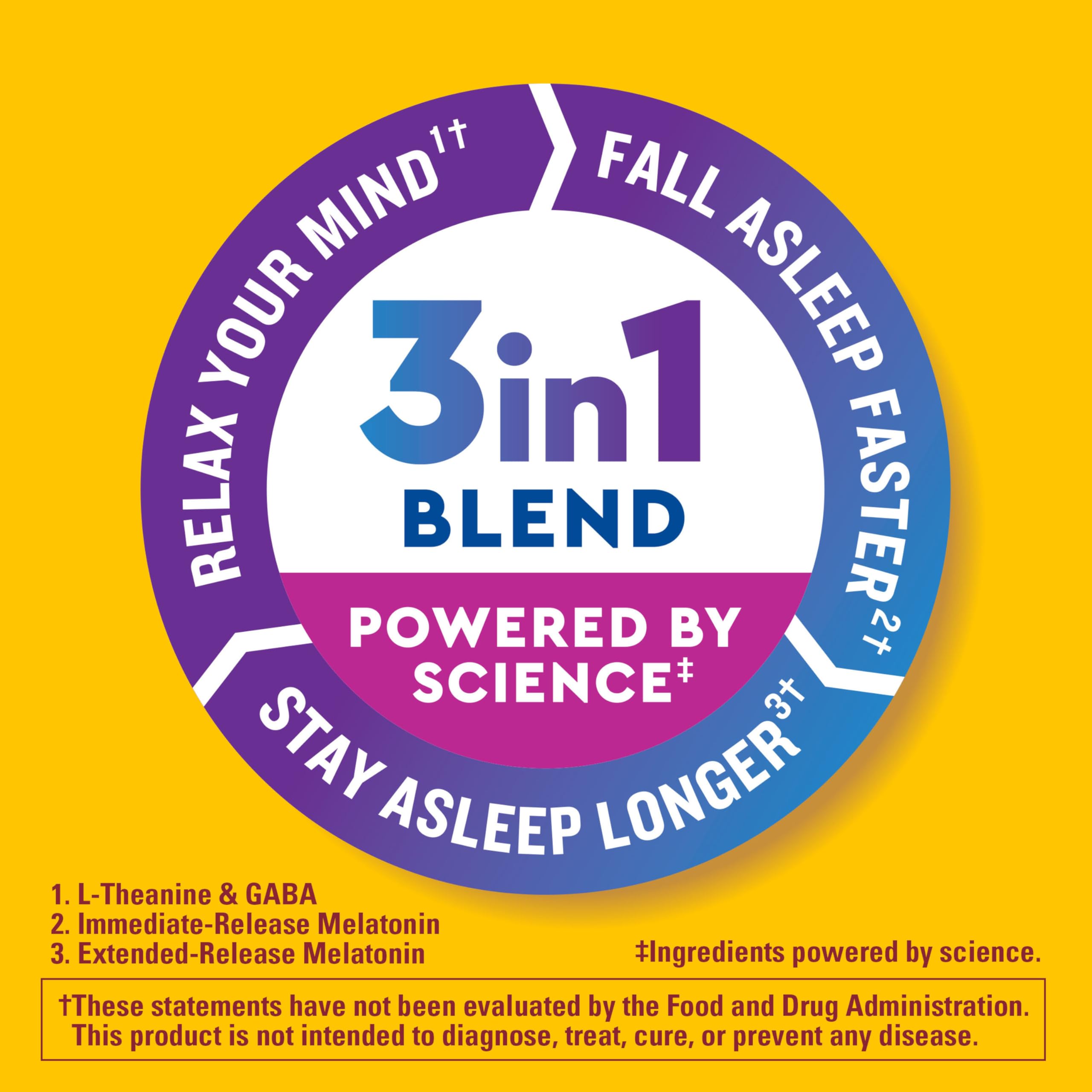 Nature Made Wellblends Sleep Longer, 35 Tri-Layer Tablets | Melatonin 10mg, L theanine 100 mg, and GABA 100mg, Sleep Supplement