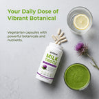 Milk Thistle Liver Support Supplement with 80% Silymarin, Inositol, Turmeric, Clove, Vitamin C and L-Methionine, Digestive and Antioxidant Support, 120 Capsules (1)