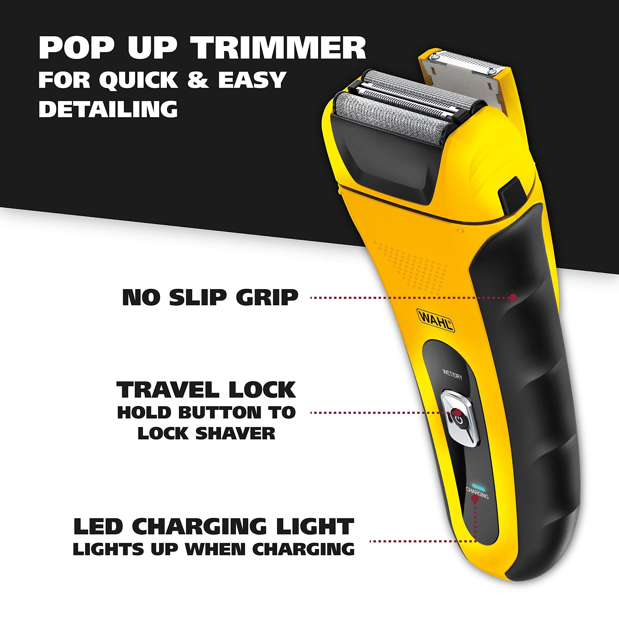 Buy now Wahl Lifeproof Lithium Ion Foil Shaver Æ’?? Waterproof Rechargeable Electric Razor with Precision Trimmer for MenÆ’??s Beard Shaving, Trimming, & Grooming with Quick Charge Æ’?? Model 7061-100 at indiglob india