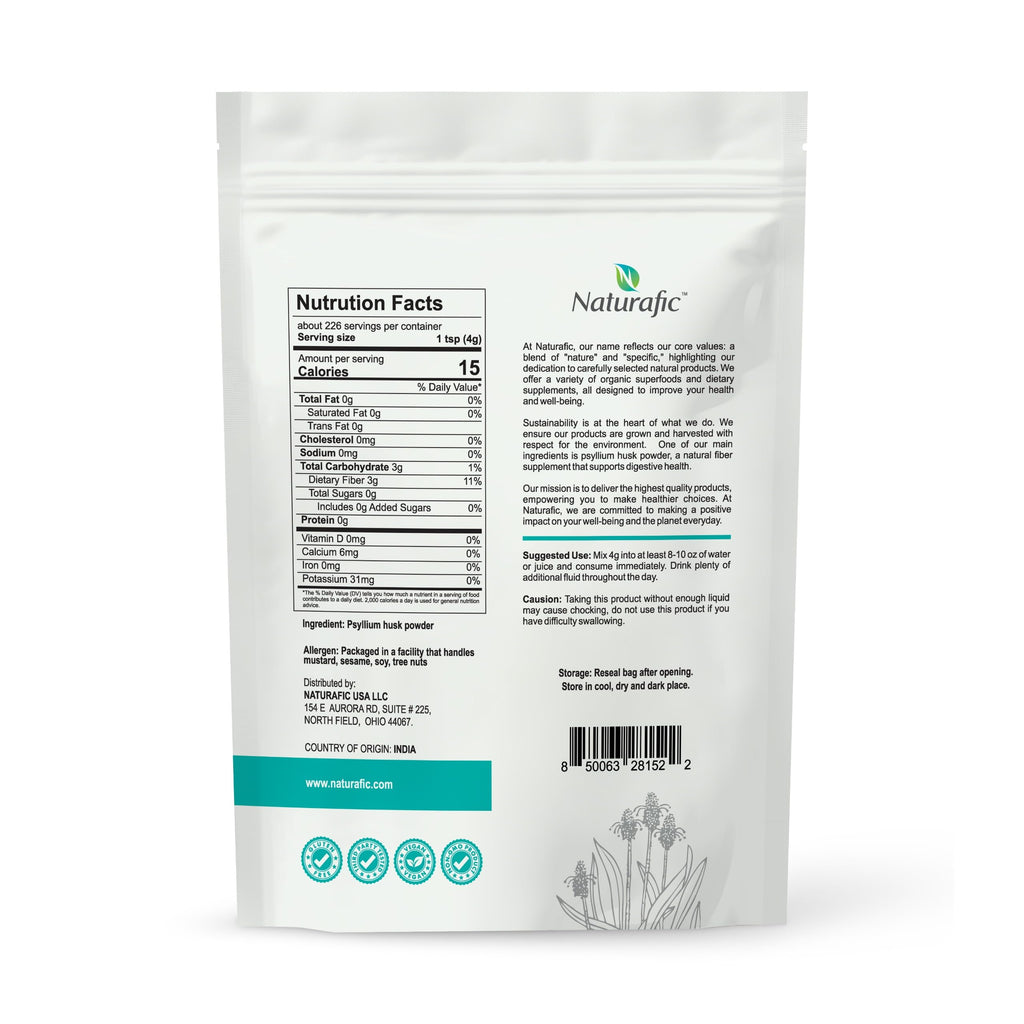 Psyllium Husk Powder Unflavored – Digestive Fiber Supplement for Bowel Regularity & Gut Health – Non-GMO, Gluten-Free, Vegan, Keto Friendly – 32oz