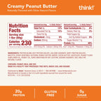 Buy now think! Protein Bars, High Protein Snacks, Gluten Free, Kosher Friendly, Creamy Peanut Butter, Nutrition Bars, 2.1 Oz per Bar, 12 Count (Packaging May Vary) at indiglob india