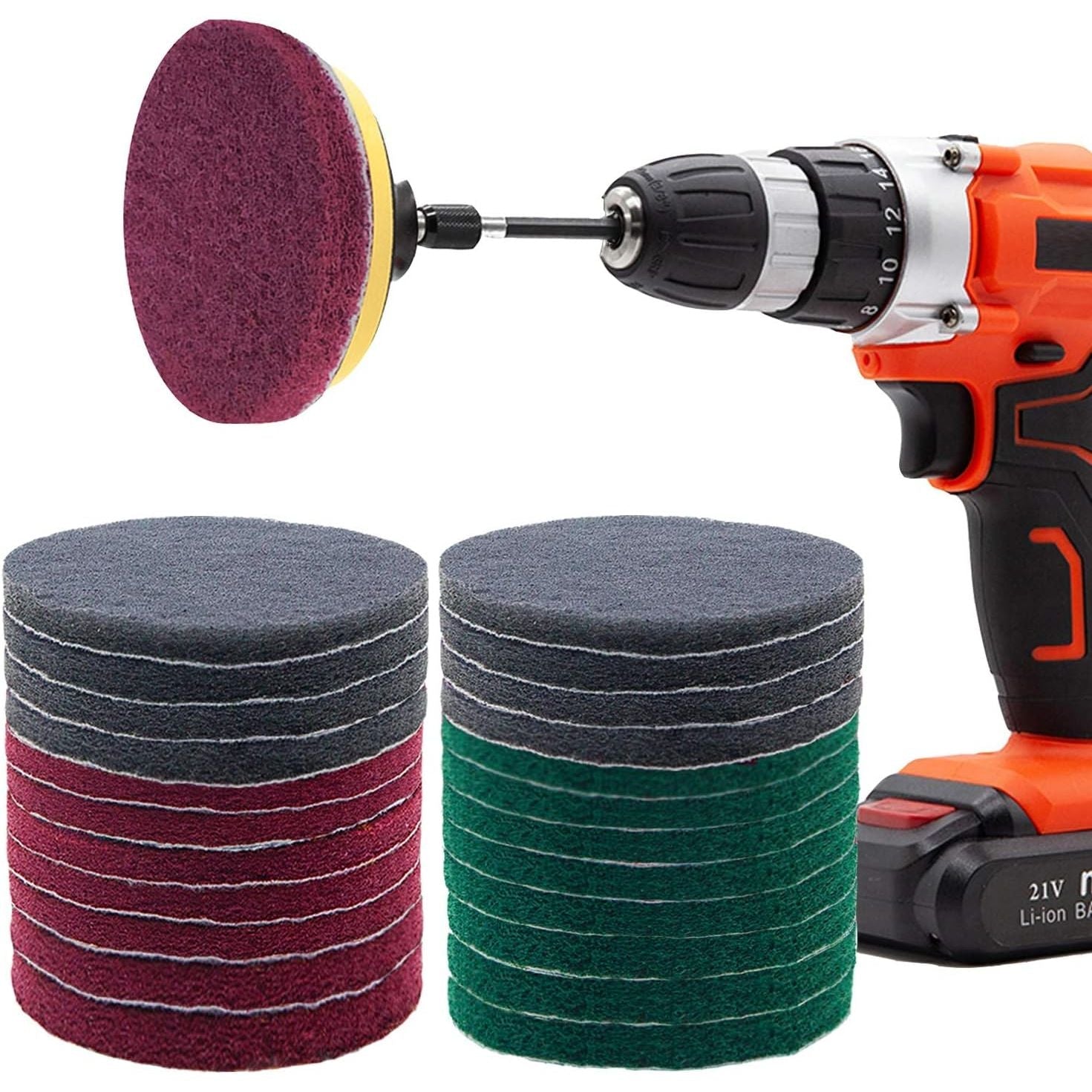Buy now Power Scrubber Pads Drill Attachment, GOH DODD 26 Pieces 4 Inch Headlight Restoration Kit Drill Brush Scouring Cleaning Pads for Kitchen, Bathroom, Grout, Carpet, Shower, Tub, Grill,Tile, Sanding at indiglob india