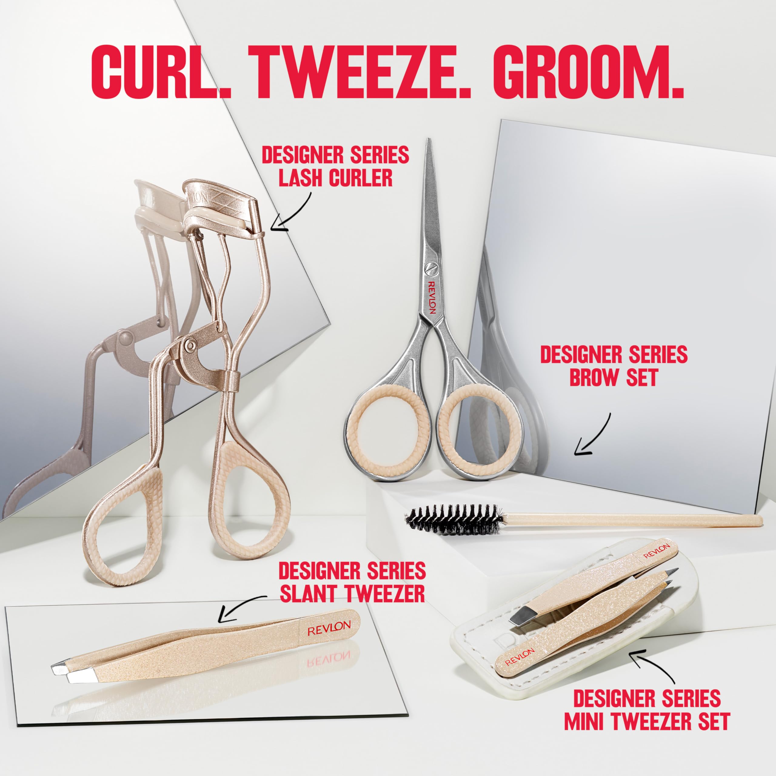 Buy now Revlon Designer Series Brow Set, Trimming and Shaping Eyebrow Kit with Scissors and Spoolie Brush, Easy to Use at Home or on The Go, 1 Count at indiglob india