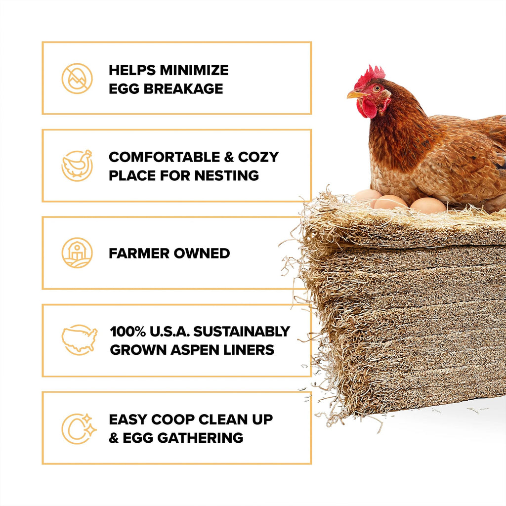 Eaton Pet and Pasture 10 Pack Nesting Pads for Laying Hens, 13 x 13 Inch