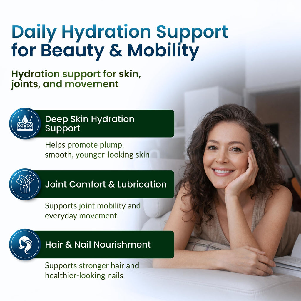 ForestLeaf Hyaluronic Acid Supplements | 100mg High Bioavailable Dietary Hyaluronic Acid Powder Capsules + 50mg VIT C | Supports Skin Hydration, Joint Lubrication, Anti-Aging, Hair & Nails | 120 Caps