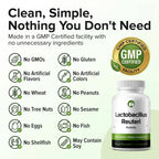 Lactobacillus Reuteri Probiotic 240 Tablets (4 Month Supply) – Researched Strain LR08 – 3 Billion CFU – Digestive Health & Gut Comfort – GMP Certified (240, Lactobacillus Reuteri)