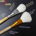 GACDR Gilding Brush Set, 7 Pieces Versatile Goat Hair Blending Mop Brushes for Acrylic Painting Wartercolor Foil Gold Leaf Flakes Sheets