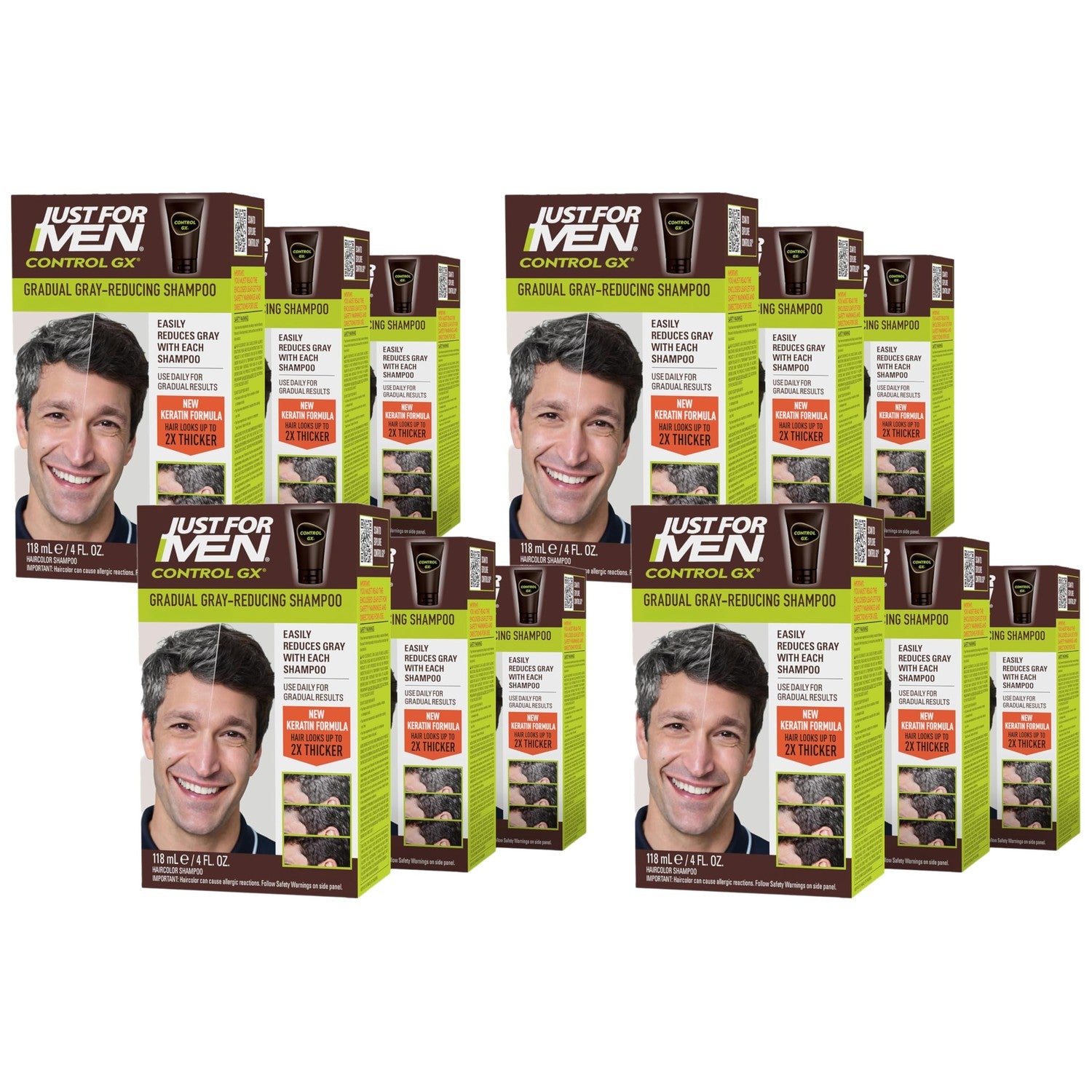 Just for Men Control GX Gray Reducing Shampoo, Keratin, 4 Fl Oz (1 Pack) | Control GX multi-patented formula gradually reduces gray with each shampoo. Keratin strengthens and thickens hair.