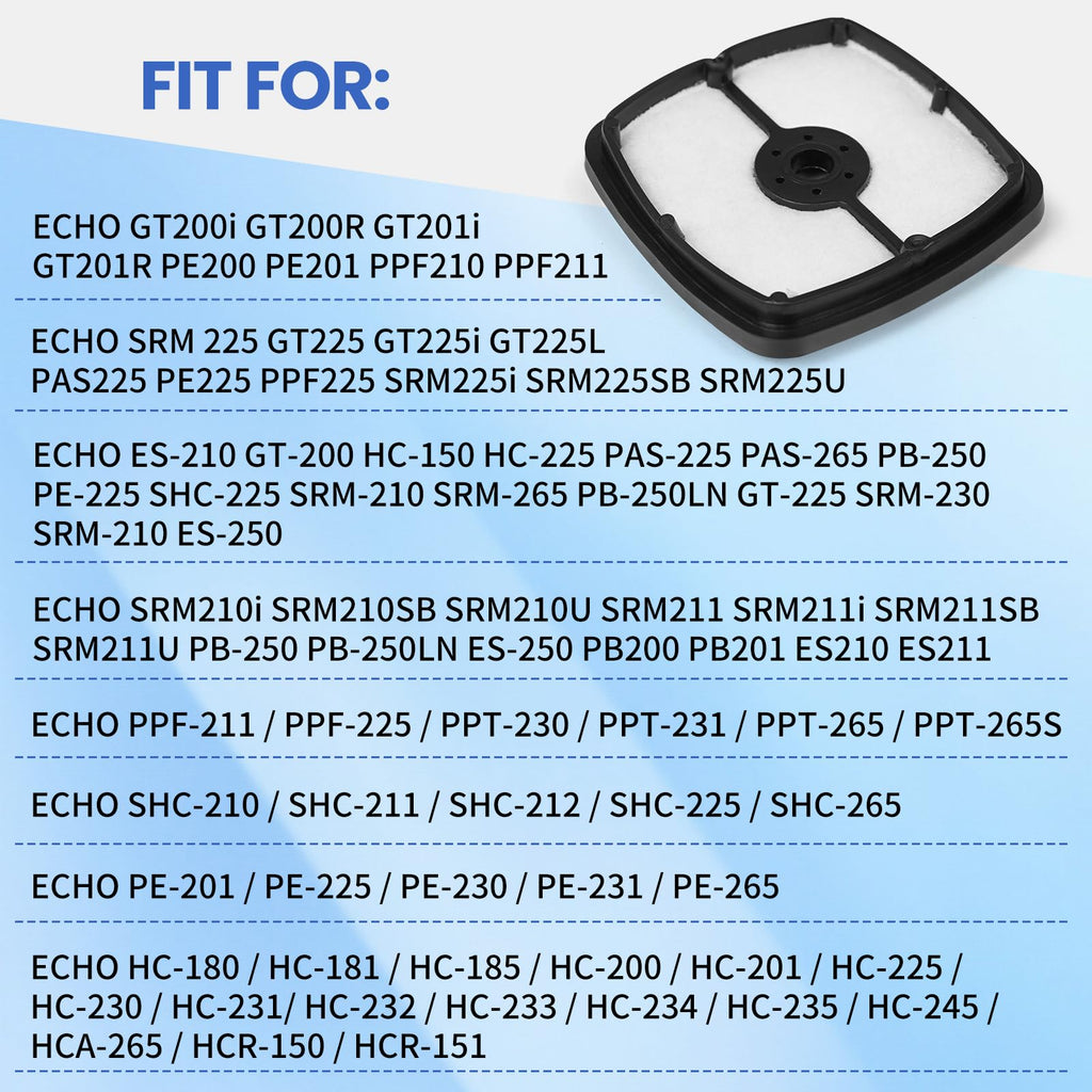 5 Pack SRM225 Air Filter for Echo SRM225 SRM210 HC150 GT225 PAS225 SRM230 PB250 PB250LN HC150 GT200 String Trimmer Weedeater Blower Replacement for 13031054130, A226001410