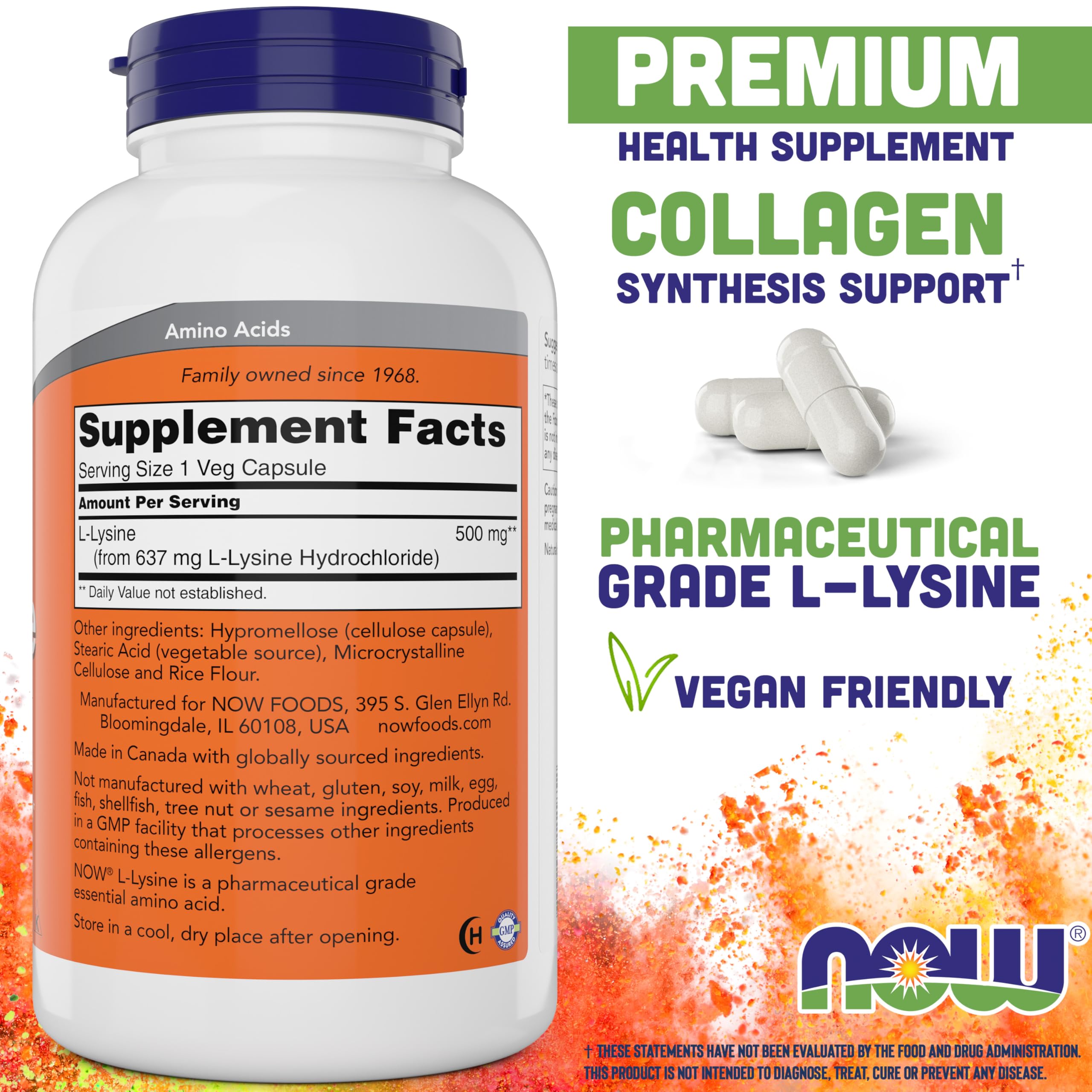 Buy now Now L-Lysine 500 mg, 360 Vegetarian Capsules at indiglob india