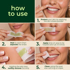 Nad's Facial Wax Strips - Hypoallergenic All Skin Types - Facial Hair Removal For Women - At Home Waxing Kit with 20 Face Wax Strips + 4 Calming Oil Wipes + Skin Protection Powder