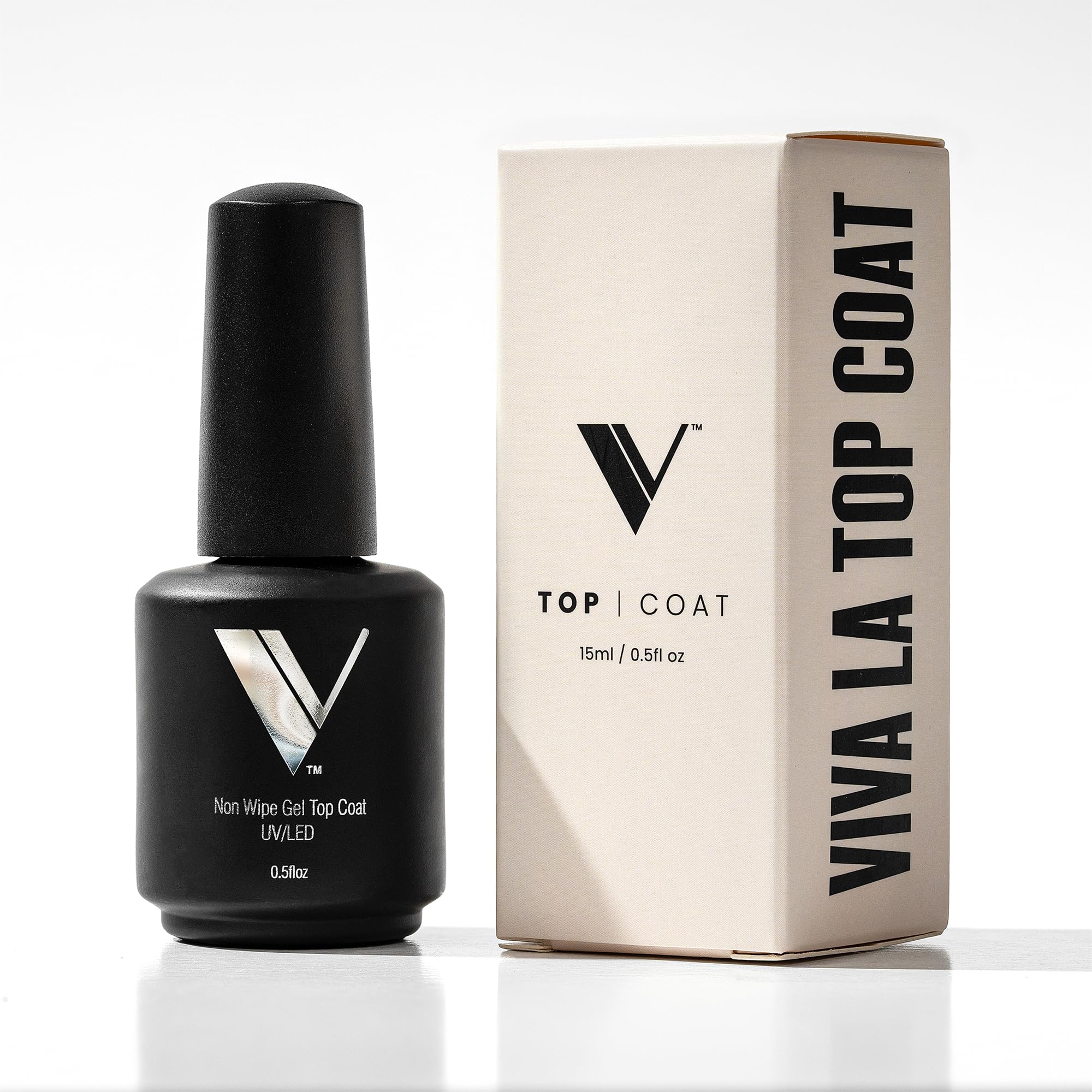 V Beauty Pure No Wipe Gel Top Coat - Long Lasting UV Top Coat Gel, 15ml | Gel Nail Polish, Scratch and Stain Resistant, Durable, Non Yellowing, No Sticky Layer, Glossy, For Manicure & Pedicure