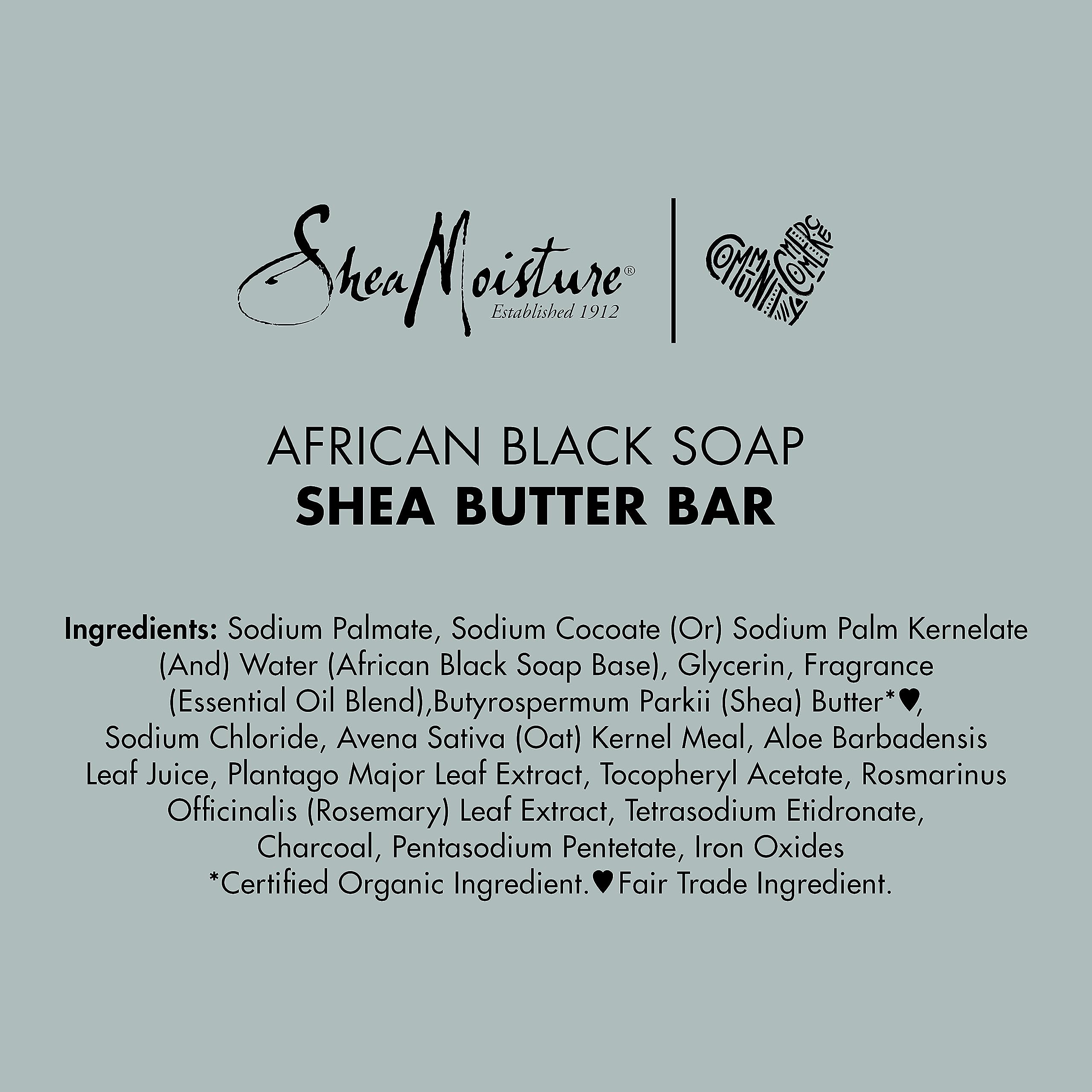 SheaMoisture Bar Soap for Troubled Skin African Black Soap Cleanser with Shea Butter 8 oz