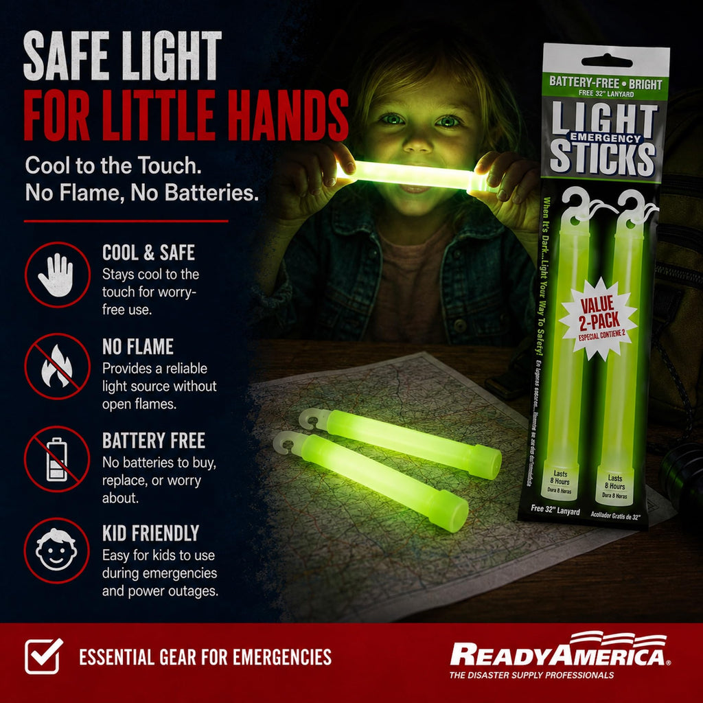 Ready America 27217 8-Hour Emergency Lightsticks, Green (2 Pack)