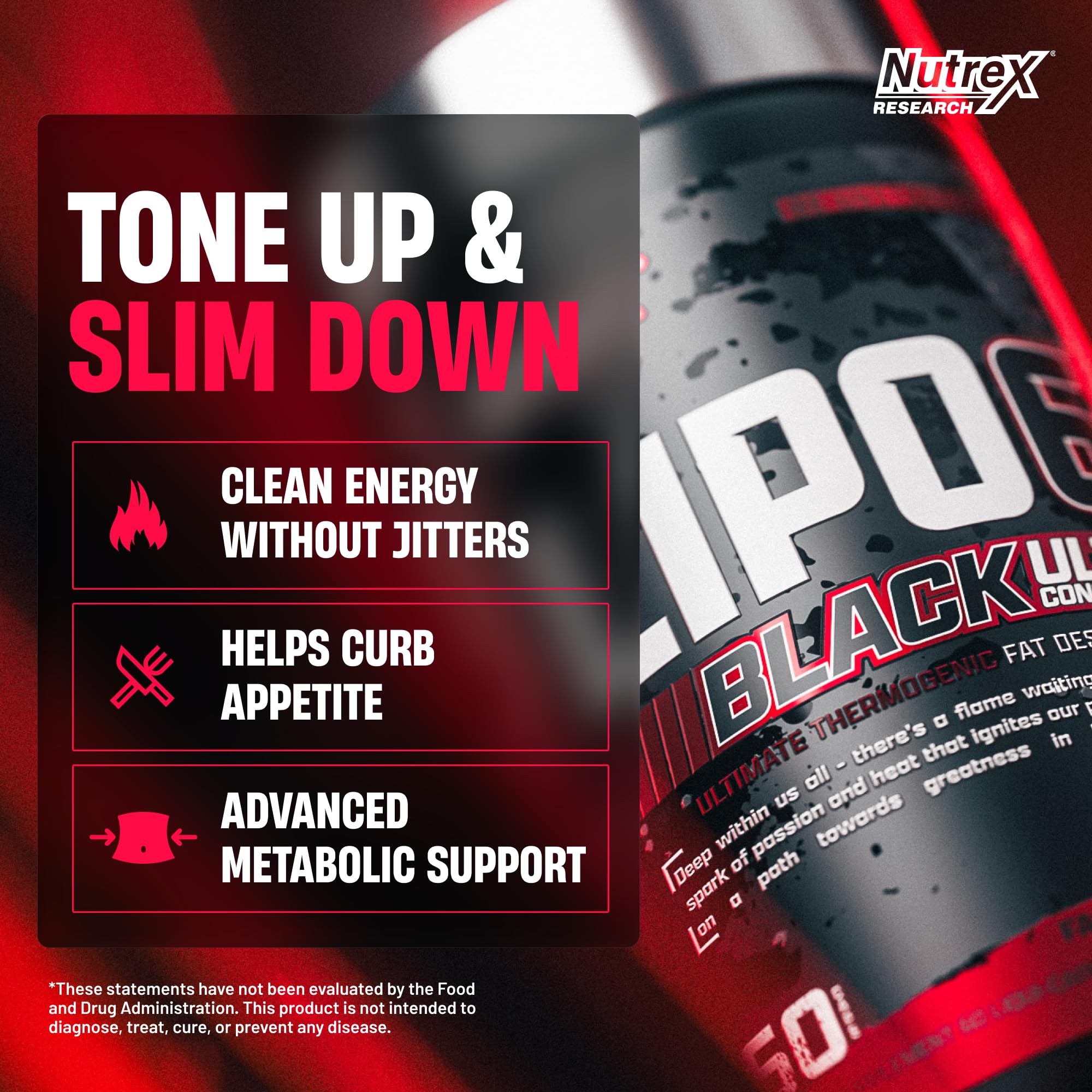 Nutrex Research Lipo-6 Black Ultra Concentrate | Thermogenic Energizing Fat Burner Supplement, Increase Weight Loss, Energy & Intense Focus |Capsule, 60Count