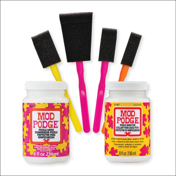 Mod Podge, Puzzle Saver Kit, Includes 4 Foam Brushes, Perfect for DIY Arts and Crafts Projects